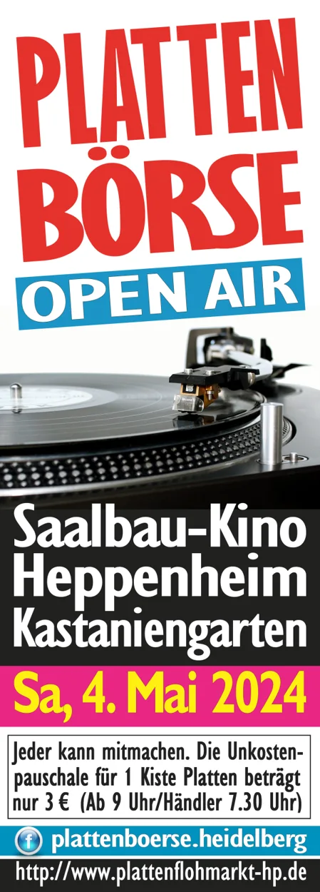Originalplakat der Open-Air-Plattenbörse Heppenheim